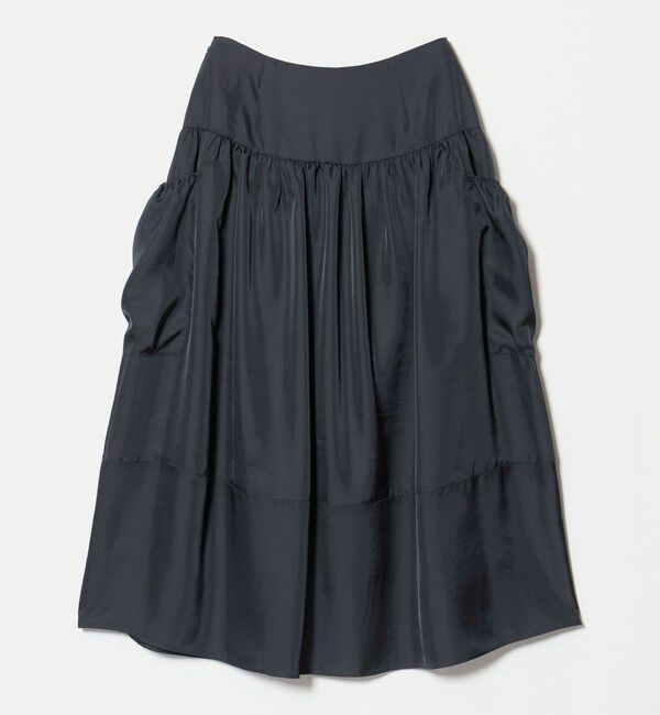 UNITED ARROWS「シルクライク ティアード スカート ‐ウォッシャブル‐」|フレア|