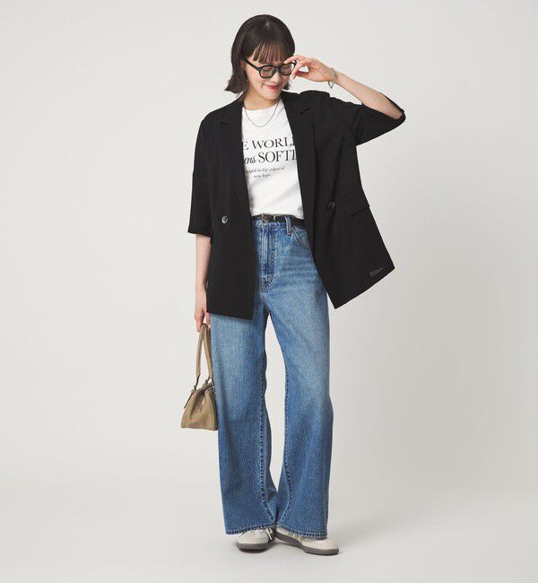 UNITED ARROWS green label relaxing「【結論シリーズ】シアーエアミドルスリーブジャケット マシンウォッシャブル 接触冷感 通気性」|テーラードジャケット|