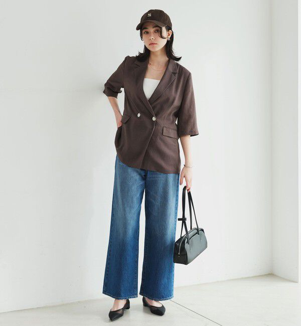 UNITED ARROWS green label relaxing「【結論シリーズ】シアーエアミドルスリーブジャケット マシンウォッシャブル 接触冷感 通気性」|テーラードジャケット|