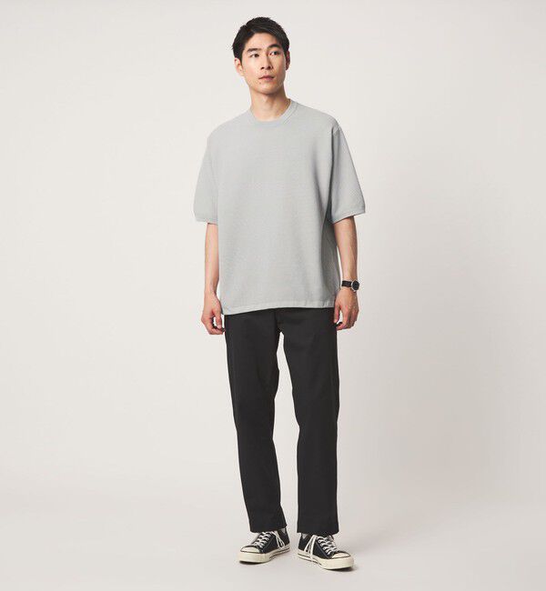 UNITED ARROWS green label relaxing「ガーター ドローコード 半袖 クルーネック ニット -ウォッシャブル・UVカット・遮熱-」|Tシャツ・カットソー|