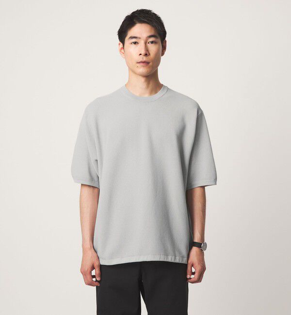 UNITED ARROWS green label relaxing「ガーター ドローコード 半袖 クルーネック ニット -ウォッシャブル・UVカット・遮熱-」|Tシャツ・カットソー|