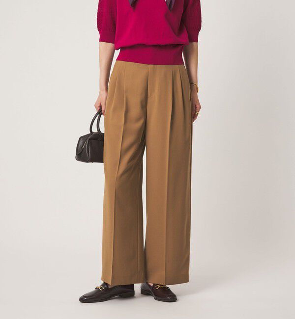 UNITED ARROWS green label relaxing「［size SHORT/TALLあり］Daily Chic 2タック ワイド パンツ」|スラックス|BEIGE