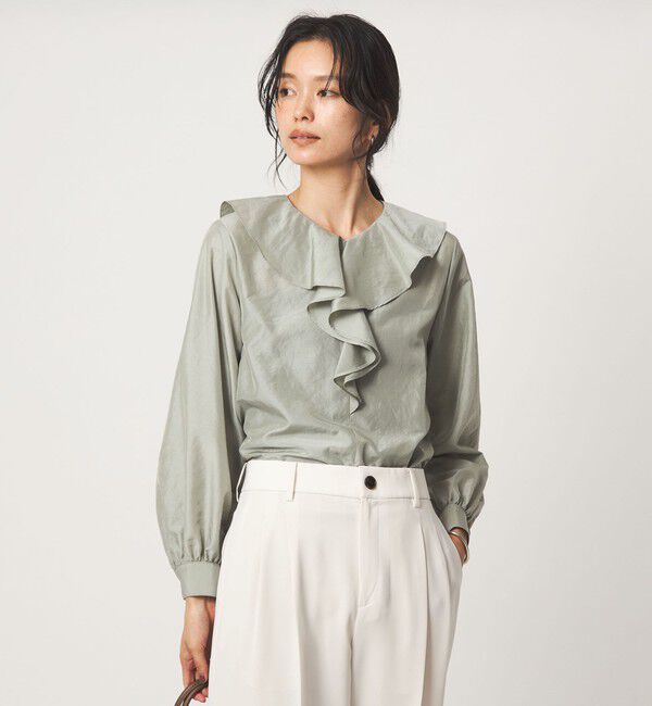 UNITED ARROWS green label relaxing「ラッフル ロングスリーブ ブラウス」|シャツ・ブラウス|