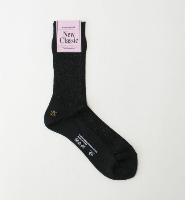 BEAUTY&YOUTH UNITED ARROWS「＜MARCOMONDE＞グリッター リブ ソックス」|ソックス|BLACK