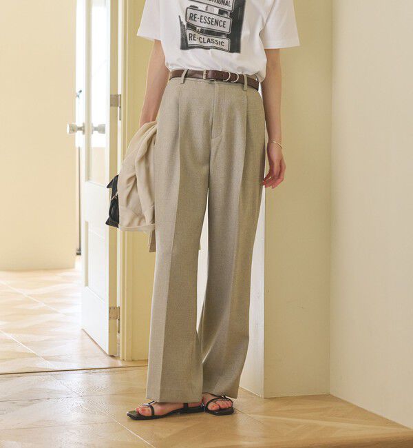 BEAUTY&YOUTH UNITED ARROWS「リネンライク ワイドストレートパンツ ウォッシャブル」|その他|BEIGE