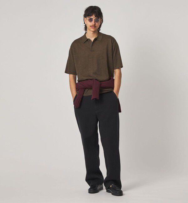 STEVEN ALAN「＜Steven Alan＞ 14G ラミー 2B ショートスリーブ ポロシャツ」|ニット・セーター|