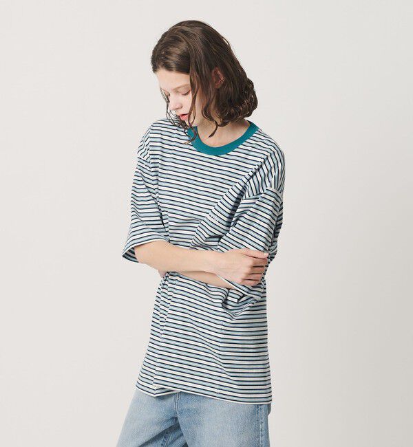 California General Store「＜CGS.＞オーガニック コットン ボーダー Tシャツ」|Tシャツ・カットソー|TURQUOISE