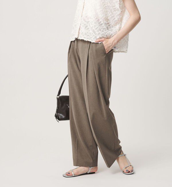BEAUTY&YOUTH UNITED ARROWS「2タック ワイドパンツ 吸水速乾 防シワ ウォッシャブル/モカ」|その他|