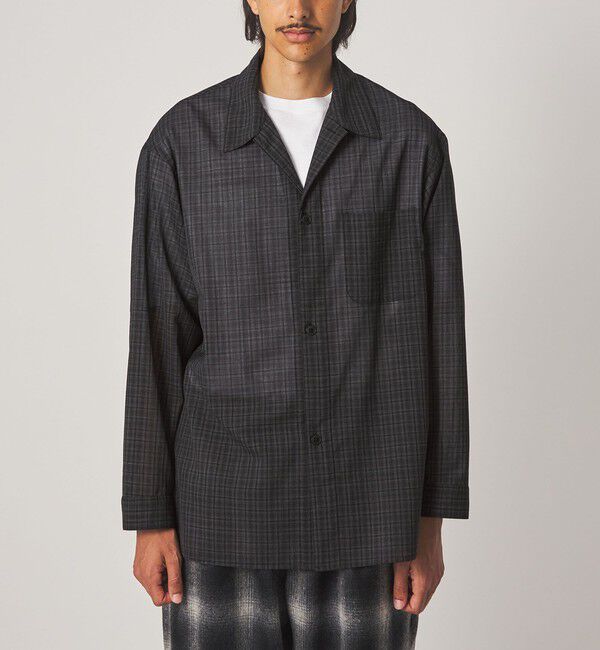 STEVEN ALAN「＜Steven Alan＞ ウール チェック オープンカラー オーバー シャツ」|シャツ・ブラウス|