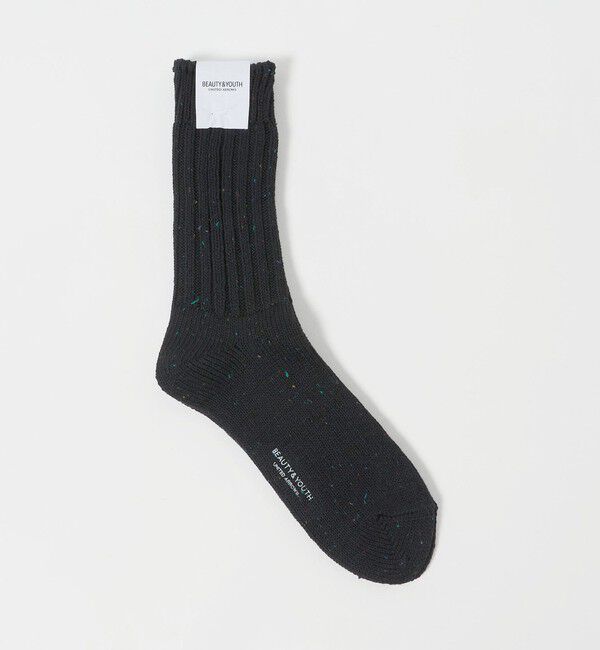 BEAUTY&YOUTH UNITED ARROWS「ネップ ヘビー ソックス」|ソックス|BLACK