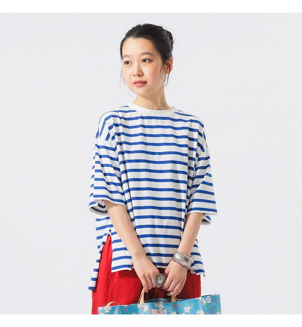 BEAMSBOY「ボーダー ビッグ ショートスリーブ」|Tシャツ・カットソー|OFF/BLUE