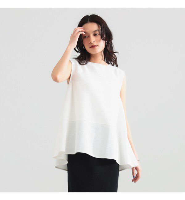 Demi-Luxe BEAMS 「ラッセルメッシュ ノースリーブ プルオーバー」|Tシャツ・カットソー|WHITE