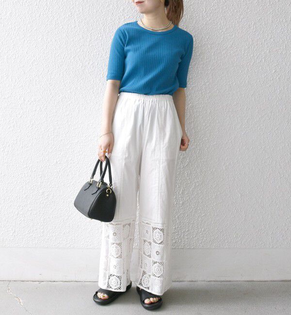 SHIPS any「《一部追加予約》【WEB限定】SHIPS any:〈洗濯機可能〉テレコ リブ ハーフスリーブ TEE」|Tシャツ・カットソー|