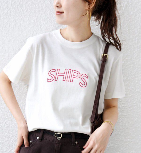 SHIPS for women「【累計販売数9万枚突破!!】【WEB限定】 SHIPS ラウンド プリント ロゴ TEE」|Tシャツ・カットソー|