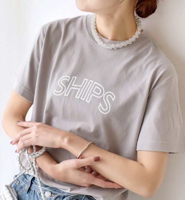 SHIPS for women「【累計販売数9万枚突破!!】【WEB限定】 SHIPS ラウンド プリント ロゴ TEE」|Tシャツ・カットソー|
