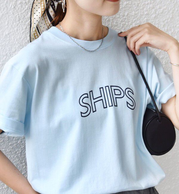 SHIPS for women「【累計販売数9万枚突破!!】【WEB限定】 SHIPS ラウンド プリント ロゴ TEE」|Tシャツ・カットソー|