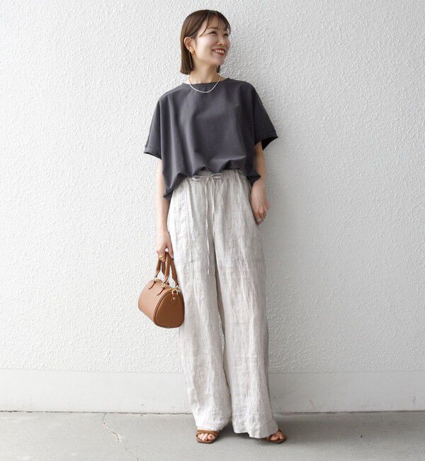 SHIPS any「SHIPS any:〈洗濯機可能〉インレイ コクーン ショートスリーブ プルオーバー」|Tシャツ・カットソー|
