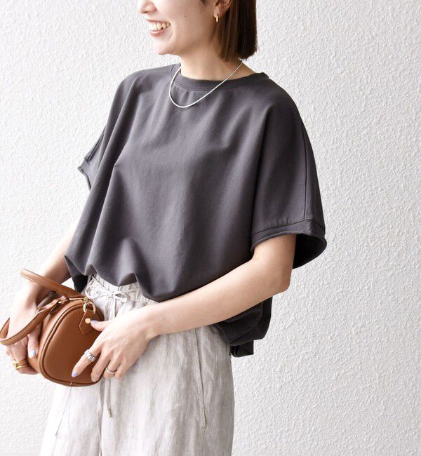 SHIPS any「SHIPS any:〈洗濯機可能〉インレイ コクーン ショートスリーブ プルオーバー」|Tシャツ・カットソー|