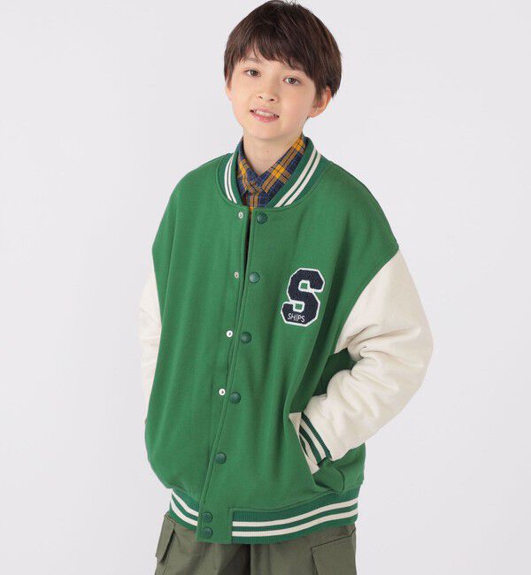 SHIPS KIDS「SHIPS KIDS:140～160cm / スタジアム ジャケット」|その他|グリーン
