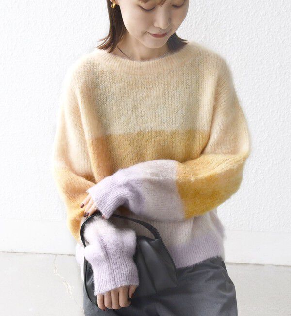 SHIPS for women「【WEB限定】〈手洗い可能〉モヘヤ混 グラデーション ニット プルオーバー」|ニット・セーター|