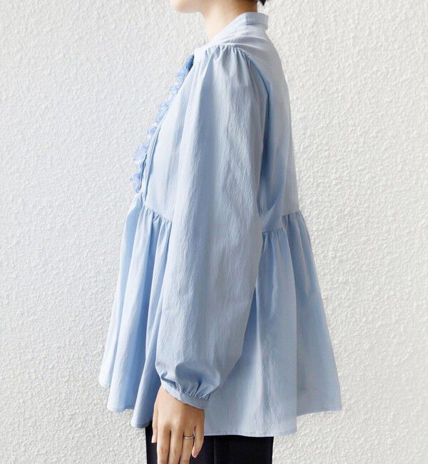 SHIPS for women「【WEB限定】〈手洗い可能〉フリル 刺繍 ペプラム ブラウス」|シャツ・ブラウス|