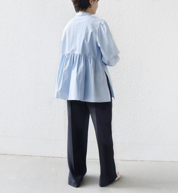SHIPS for women「【WEB限定】〈手洗い可能〉フリル 刺繍 ペプラム ブラウス」|シャツ・ブラウス|