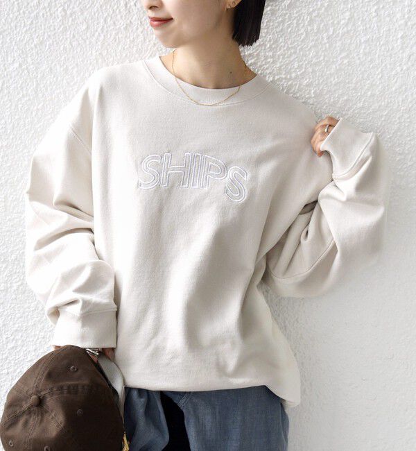 SHIPS for women「【WEB限定】SHIPS ラウンド ロゴ 刺繍 スウェット」|スウェット・ジャージ|