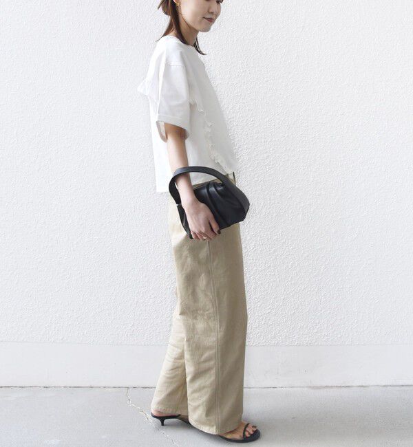 SHIPS for women「【WEB限定】〈接触冷感〉オーガニック コットン フリル TEE」|Tシャツ・カットソー|