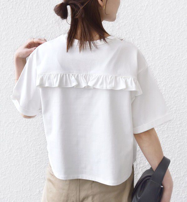 SHIPS for women「【WEB限定】〈接触冷感〉オーガニック コットン フリル TEE」|Tシャツ・カットソー|