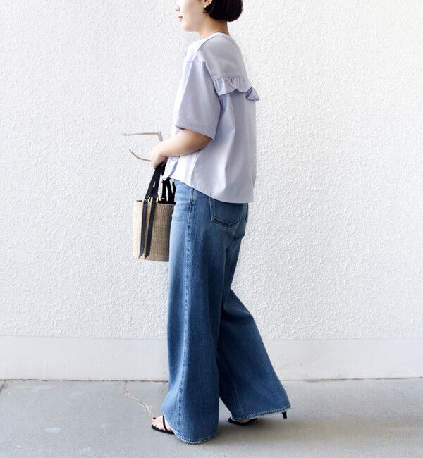 SHIPS for women「【WEB限定】〈接触冷感〉オーガニック コットン フリル TEE」|Tシャツ・カットソー|
