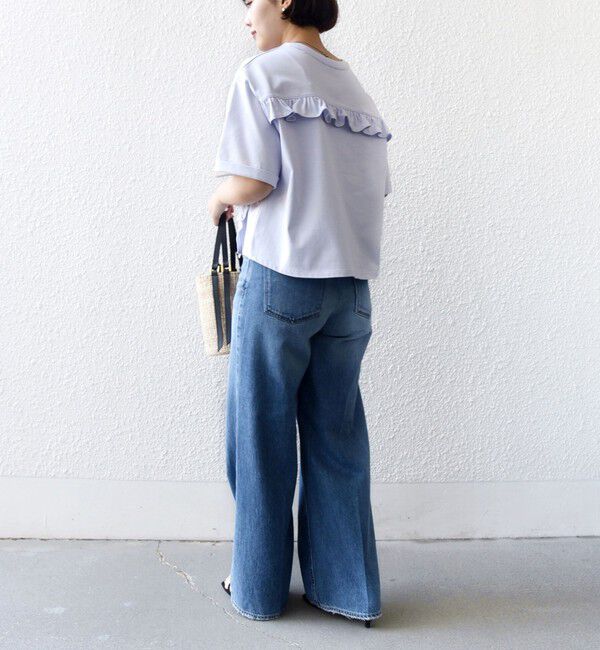 SHIPS for women「【WEB限定】〈接触冷感〉オーガニック コットン フリル TEE」|Tシャツ・カットソー|