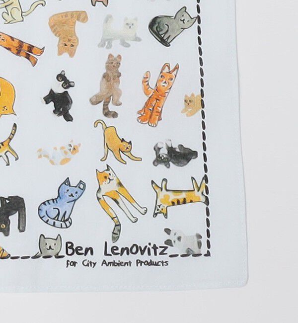 SHIPS「【City Ambient Products別注】Ben Lenovitz: DOG CAT ハンカチーフ」|ハンカチ|