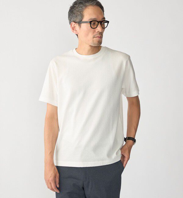 SHIPS「SHIPS:〈MADE IN JAPAN〉リンクス ジャカード Tシャツ」|Tシャツ・カットソー|