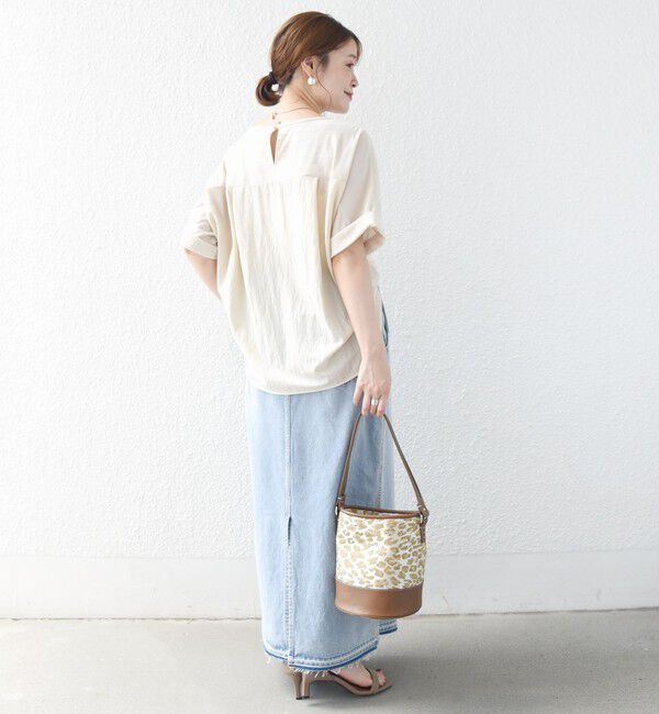SHIPS for women「【実力派ベーシック】〈手洗い可能〉レーヨン ナイロン ドルマン 半袖 プルオーバー」|Tシャツ・カットソー|