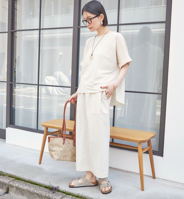 SHIPS for women「【実力派ベーシック】〈手洗い可能〉レーヨン ナイロン ドルマン 半袖 プルオーバー」|Tシャツ・カットソー|