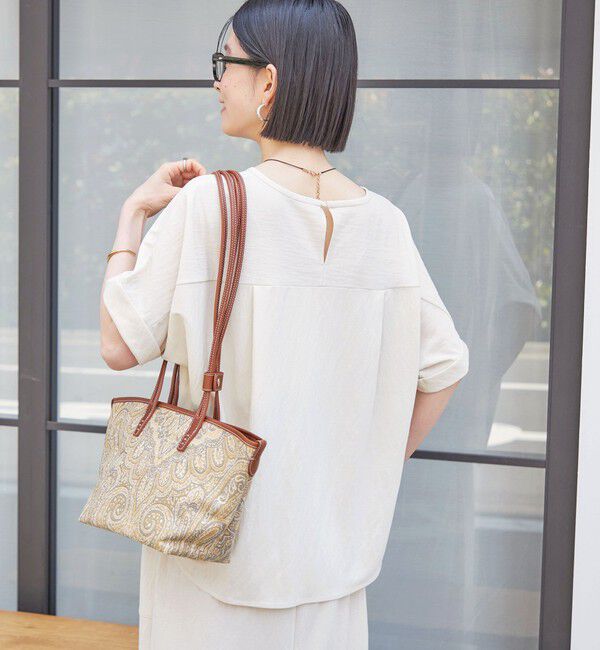 SHIPS for women「【実力派ベーシック】〈手洗い可能〉レーヨン ナイロン ドルマン 半袖 プルオーバー」|Tシャツ・カットソー|