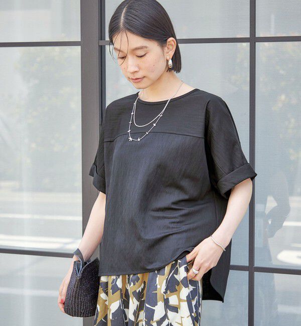 SHIPS for women「【実力派ベーシック】〈手洗い可能〉レーヨン ナイロン ドルマン 半袖 プルオーバー」|Tシャツ・カットソー|