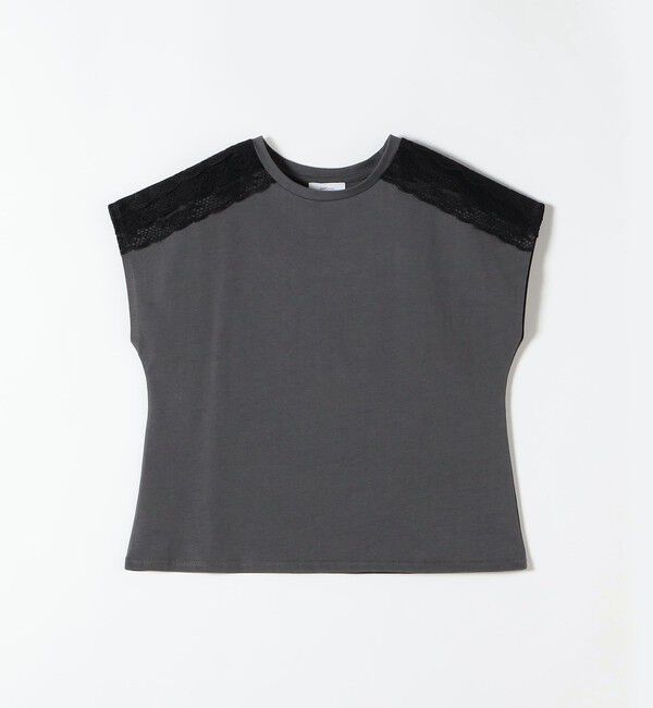 SHIPS any「SHIPS any:〈洗濯機可能〉ジャージー フレンチスリーブ レース TEE」|Tシャツ・カットソー|