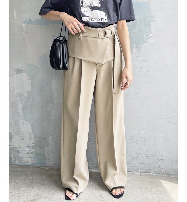 Spick and Span「ダブルクロスツータックパンツ」|スラックス|