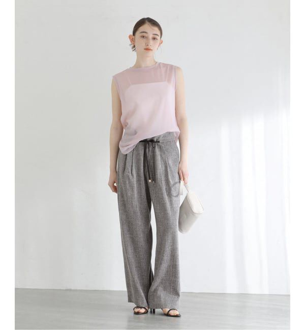  「【洗える】リボンワイドパンツ」|スラックス|