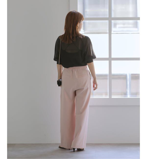  「【洗える】リボンワイドパンツ」|スラックス|