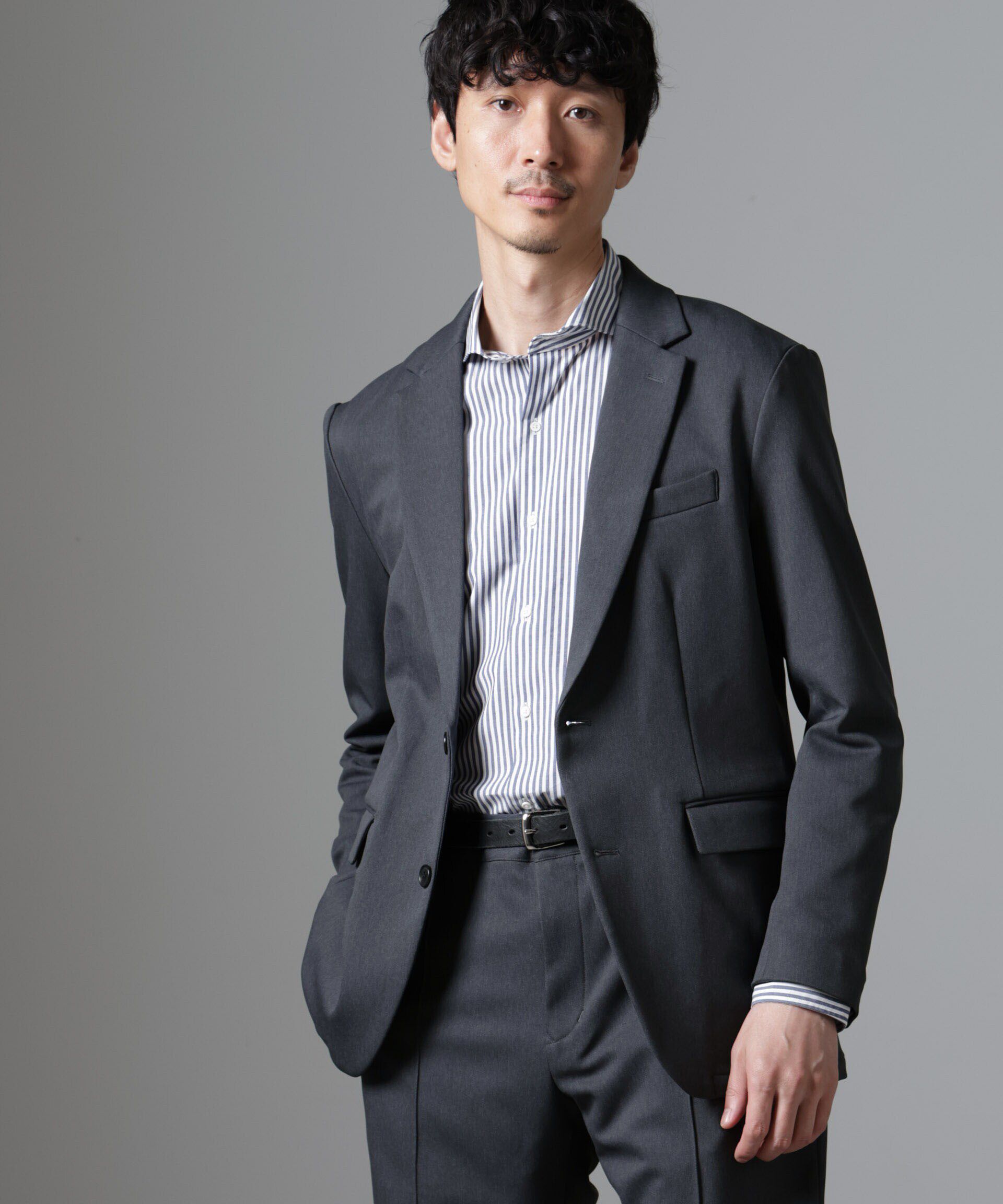 NANO universe「｢N JACKET BASIC｣CATINA(R)ﾒﾗﾝｼﾞ二重織ﾂｲﾙｽﾄﾚｯﾁｼﾞｬｹｯﾄ(ｾ 」|スーツ|