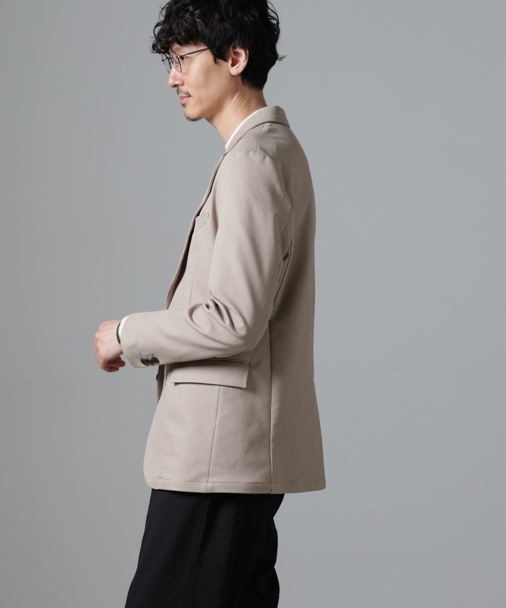 NANO universe「｢N JACKET BASIC｣CATINA(R)ﾒﾗﾝｼﾞ二重織ﾂｲﾙｽﾄﾚｯﾁｼﾞｬｹｯﾄ(ｾ 」|スーツ|