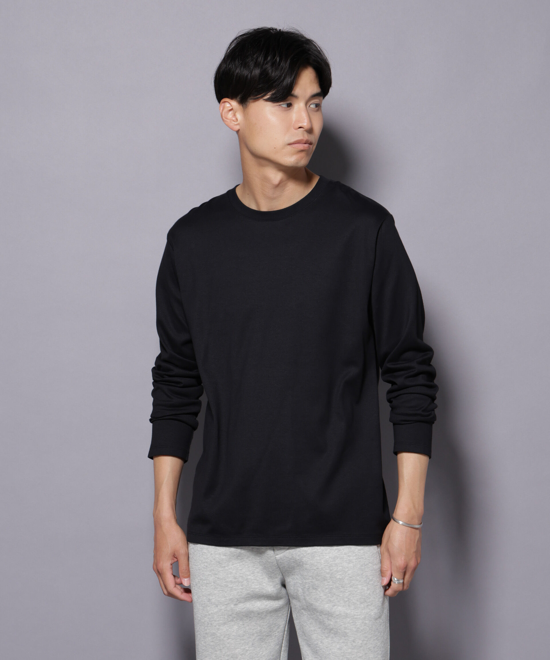NANO universe「Anti Soaked(R)汗染み防止 クルーネックTシャツ 長袖」|Tシャツ・カットソー|