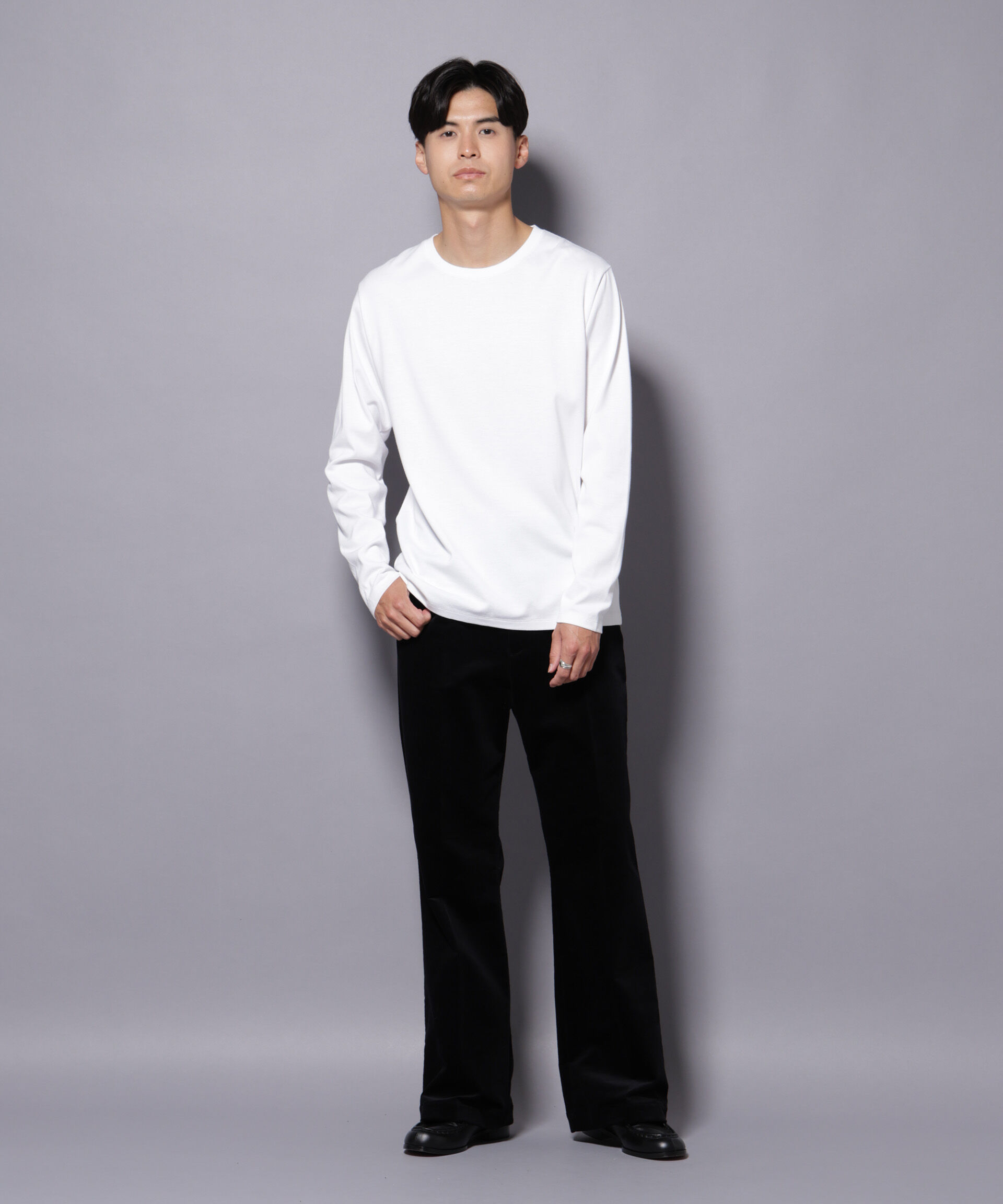NANO universe「Anti Soaked(R)汗染み防止 クルーネックTシャツ 長袖」|Tシャツ・カットソー|