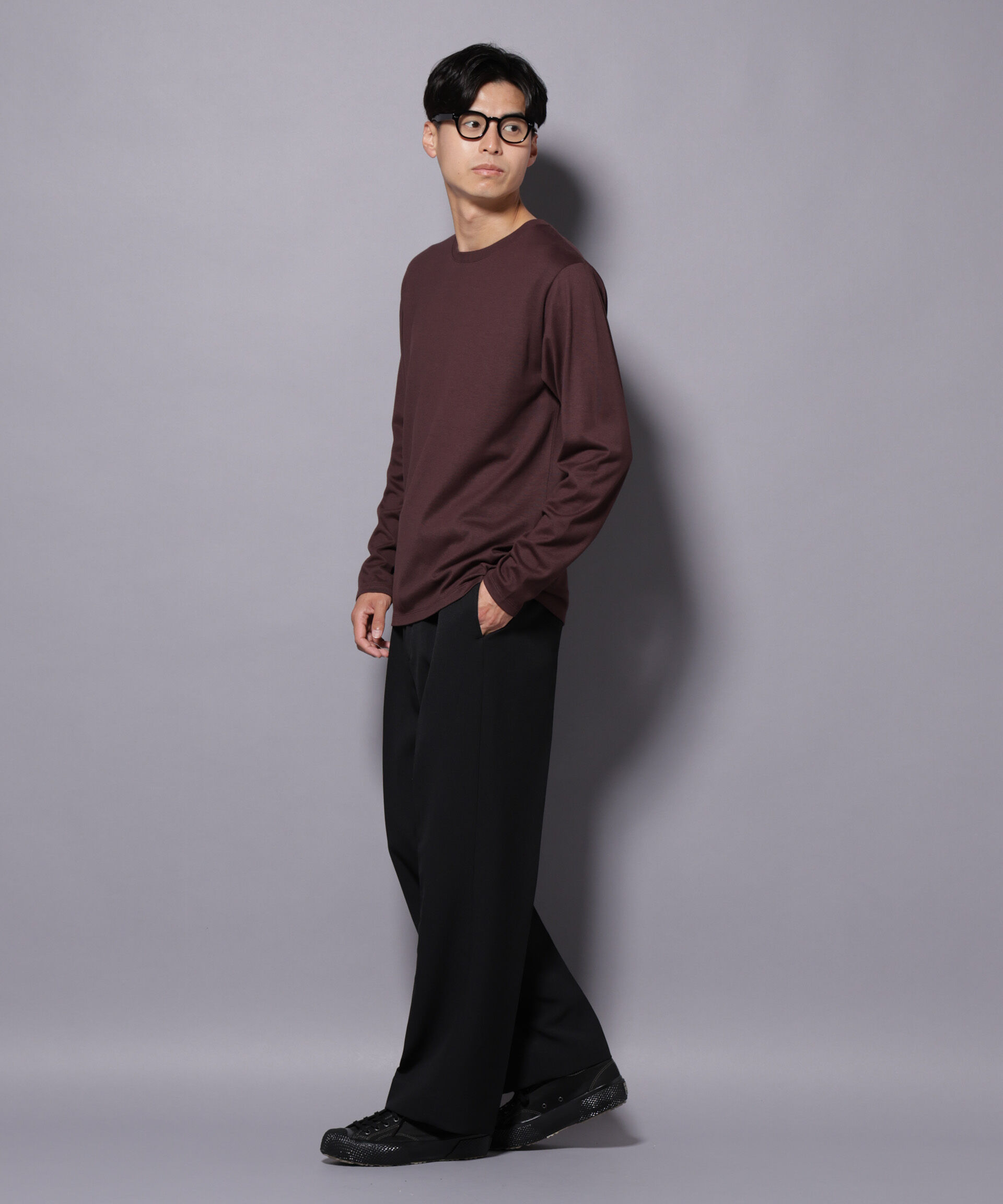 NANO universe「Anti Soaked(R)汗染み防止 クルーネックTシャツ 長袖」|Tシャツ・カットソー|