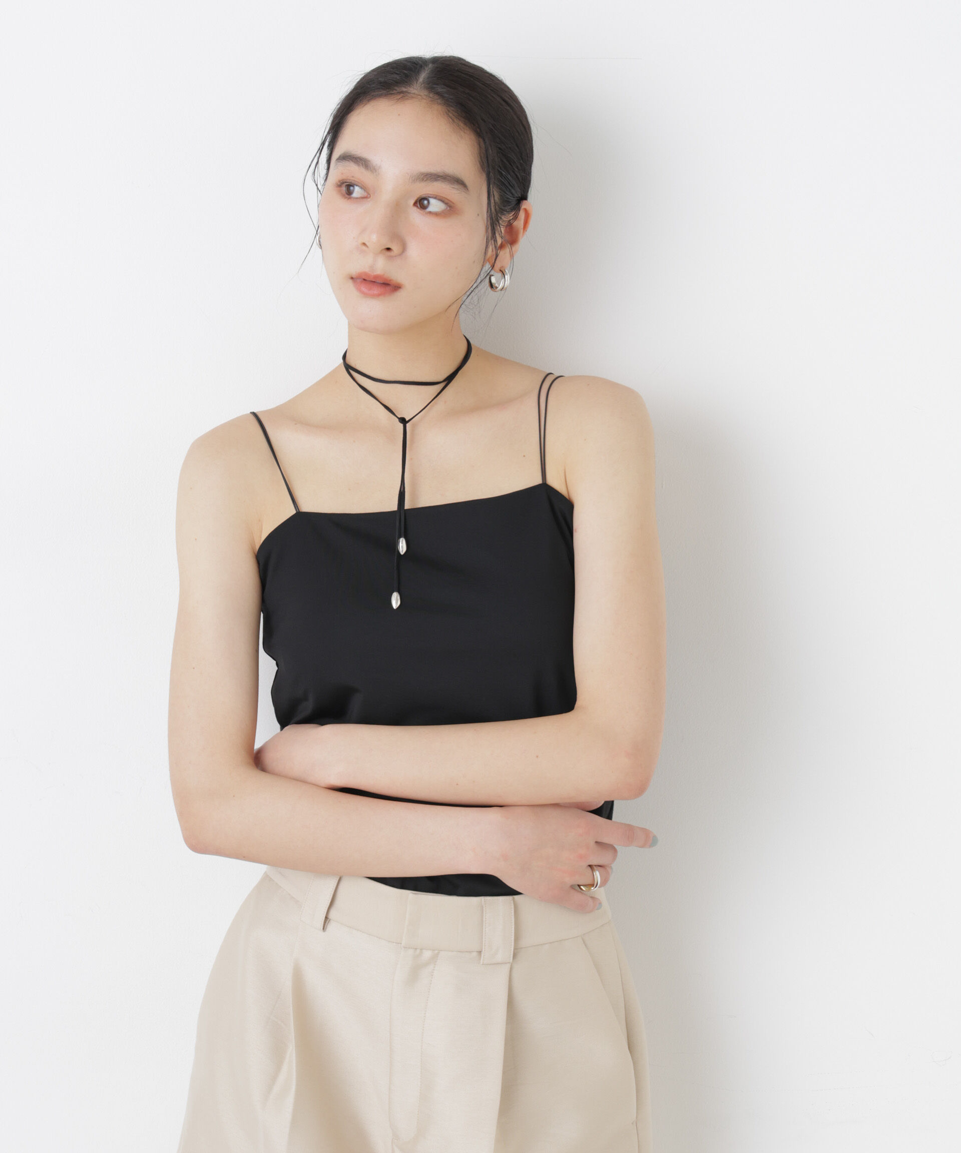 NANO universe「ストレッチポンチカップ付きベアトップキャミソール」|Tシャツ・カットソー|