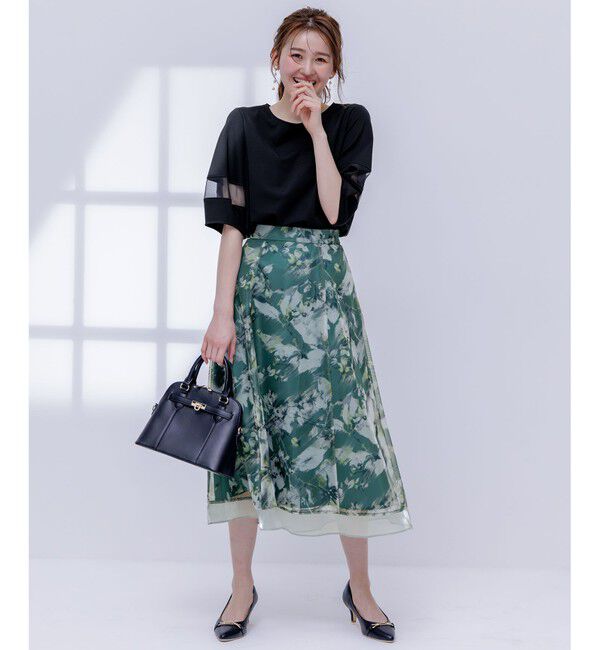 ANY SIS「【洗える】シアーコンビ プルオーバー」|Tシャツ・カットソー|
