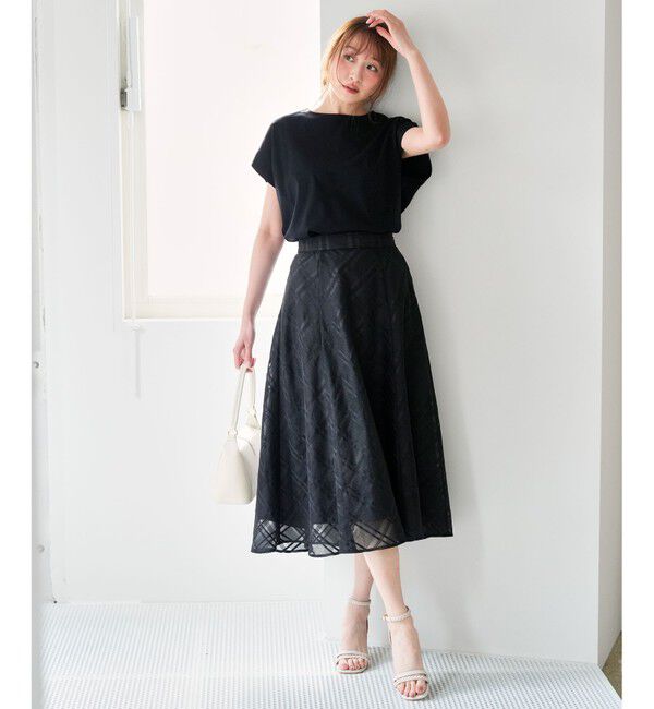 ANY SIS「【シルクタッチさら魅せTシャツ】後ろコクーン プルオーバー」|Tシャツ・カットソー|
