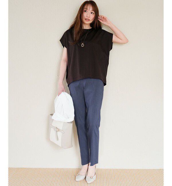 ANY SIS「【シルクタッチさら魅せTシャツ】後ろコクーン プルオーバー」|Tシャツ・カットソー|
